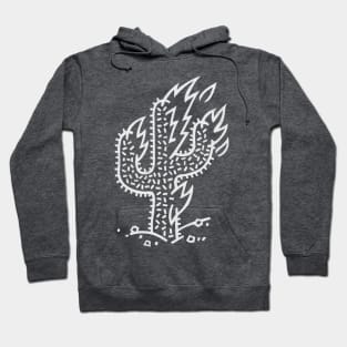 flaming cactus (white) Hoodie